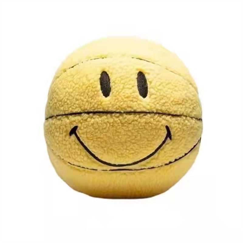 Smiley Basketball Plushie Throw Pillow