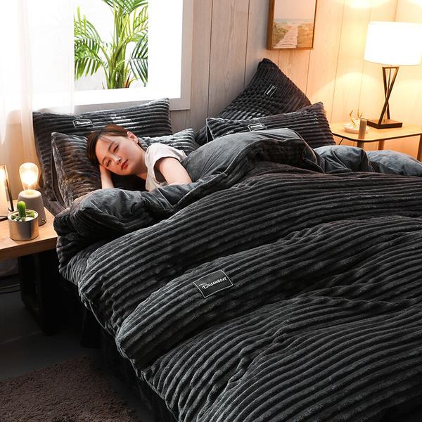 Thick Corduroy Velvet Bedding Set