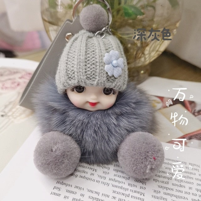 Silly Baby Pompom Keychain