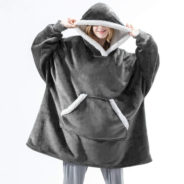 Patterned Blanket Hoodie