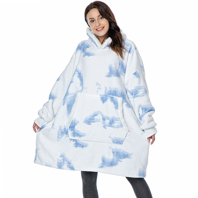 Patterned Blanket Hoodie