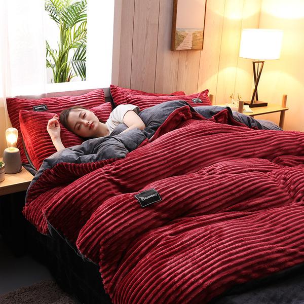 Thick Corduroy Velvet Bedding Set