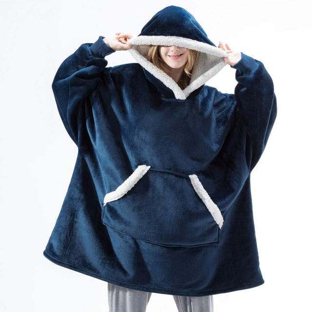 Patterned Blanket Hoodie