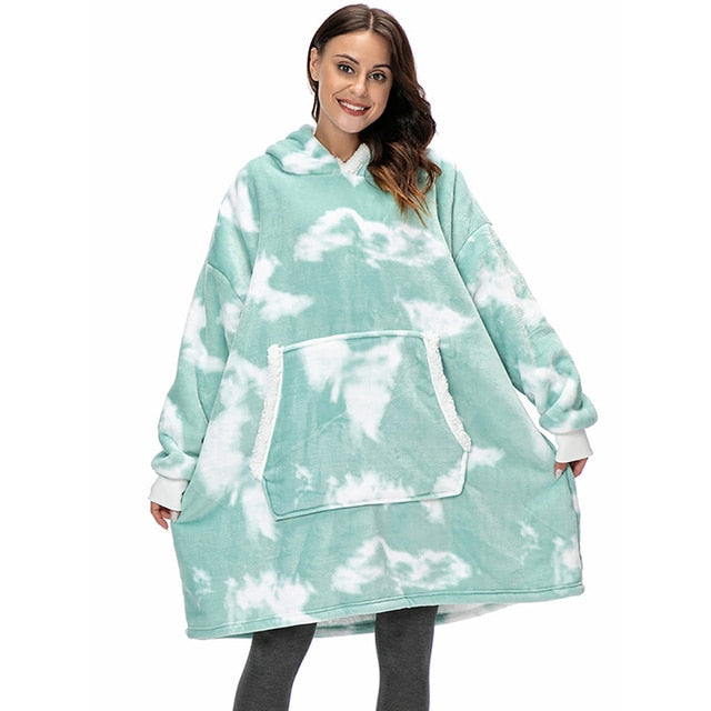 Patterned Blanket Hoodie