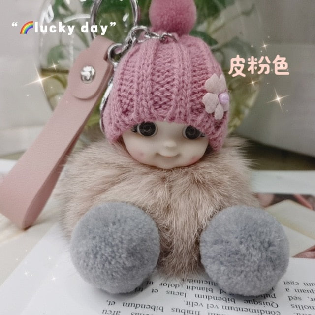 Silly Baby Pompom Keychain