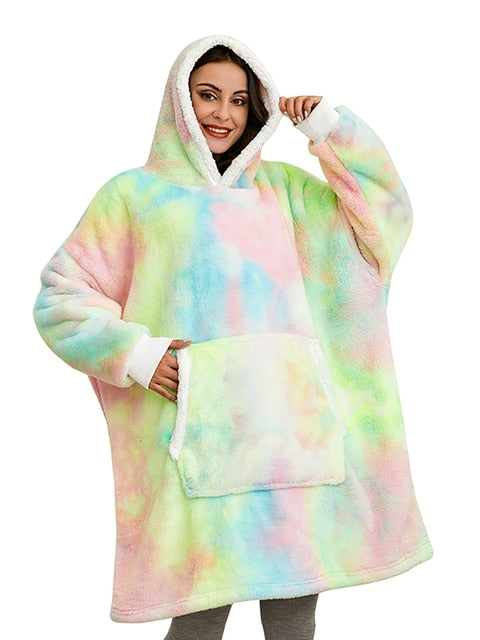 Patterned Blanket Hoodie