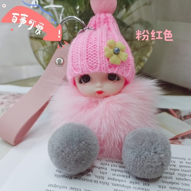 Silly Baby Pompom Keychain