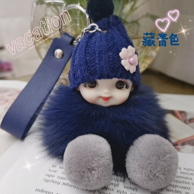 Silly Baby Pompom Keychain