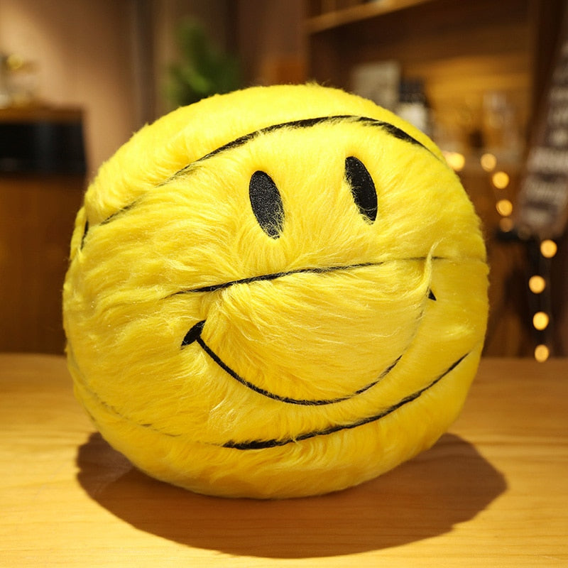 Smiley Basketball Plushie Throw Pillow