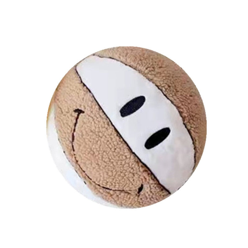 Smiley Basketball Plushie Throw Pillow