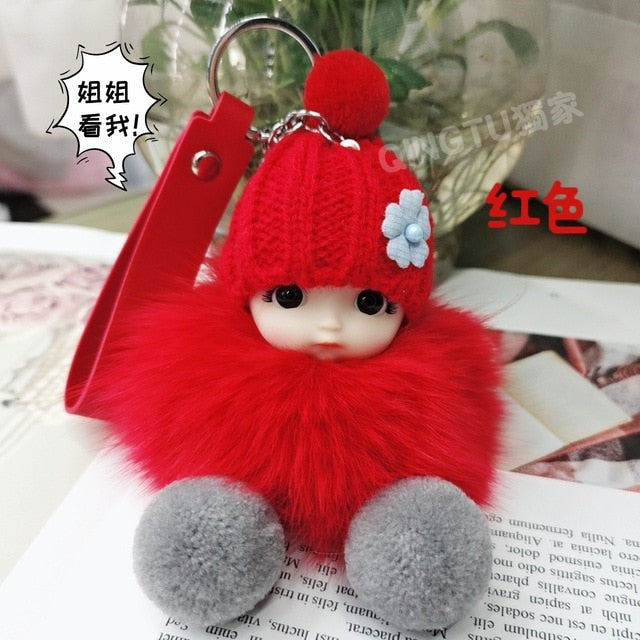 Silly Baby Pompom Keychain