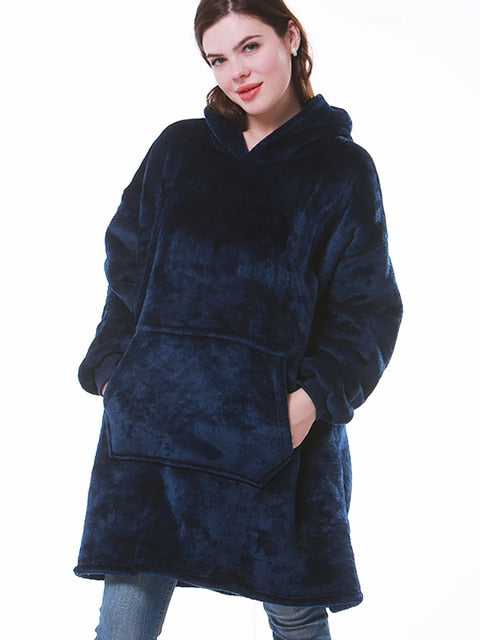 Patterned Blanket Hoodie