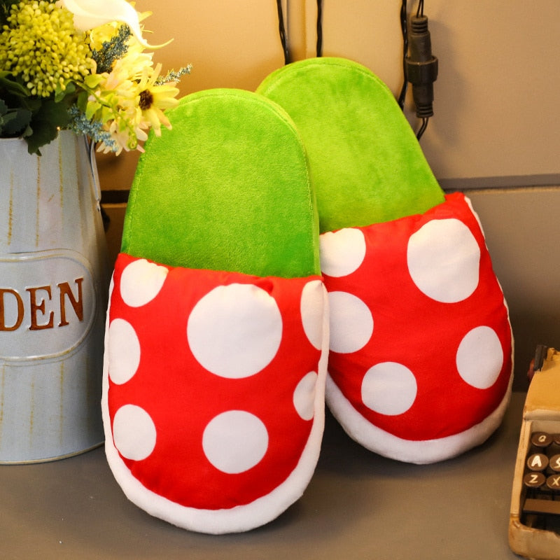 Mario Mushrooms Plush Slippers