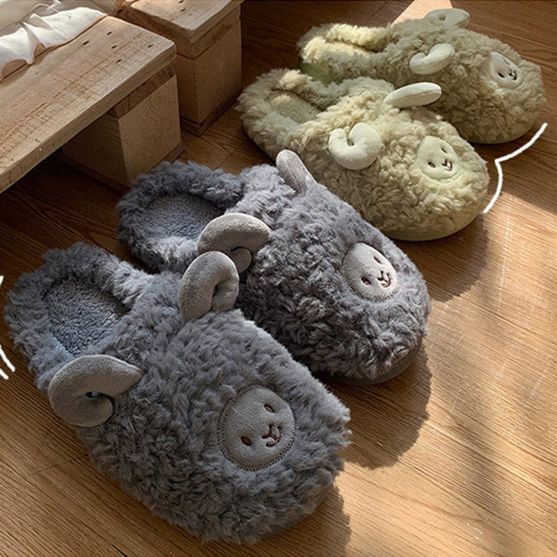 Cotton Sheep, Bunny, Bear Fluffy Slippers