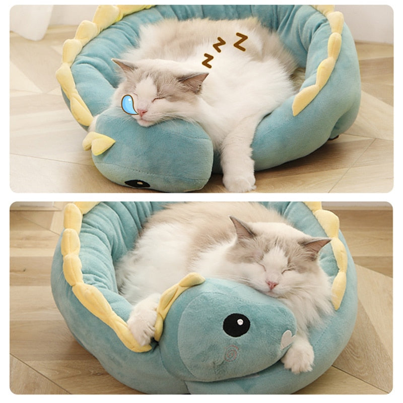 Curled Dinosaur Pet Bed