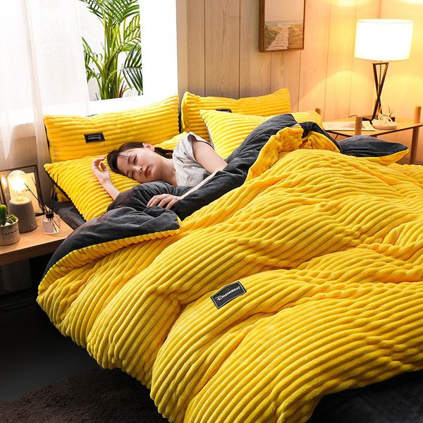 Thick Corduroy Velvet Bedding Set