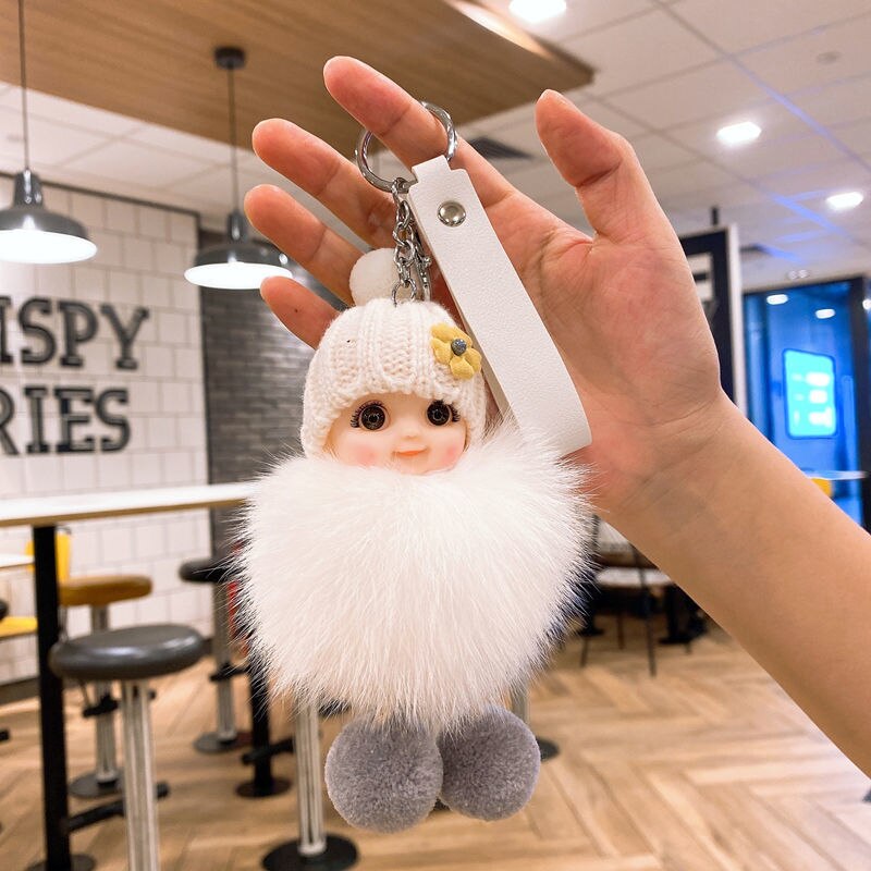 Silly Baby Pompom Keychain