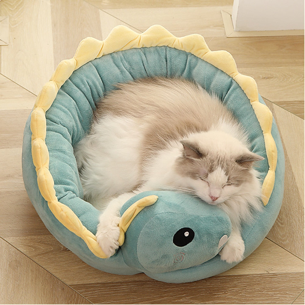 Curled Dinosaur Pet Bed