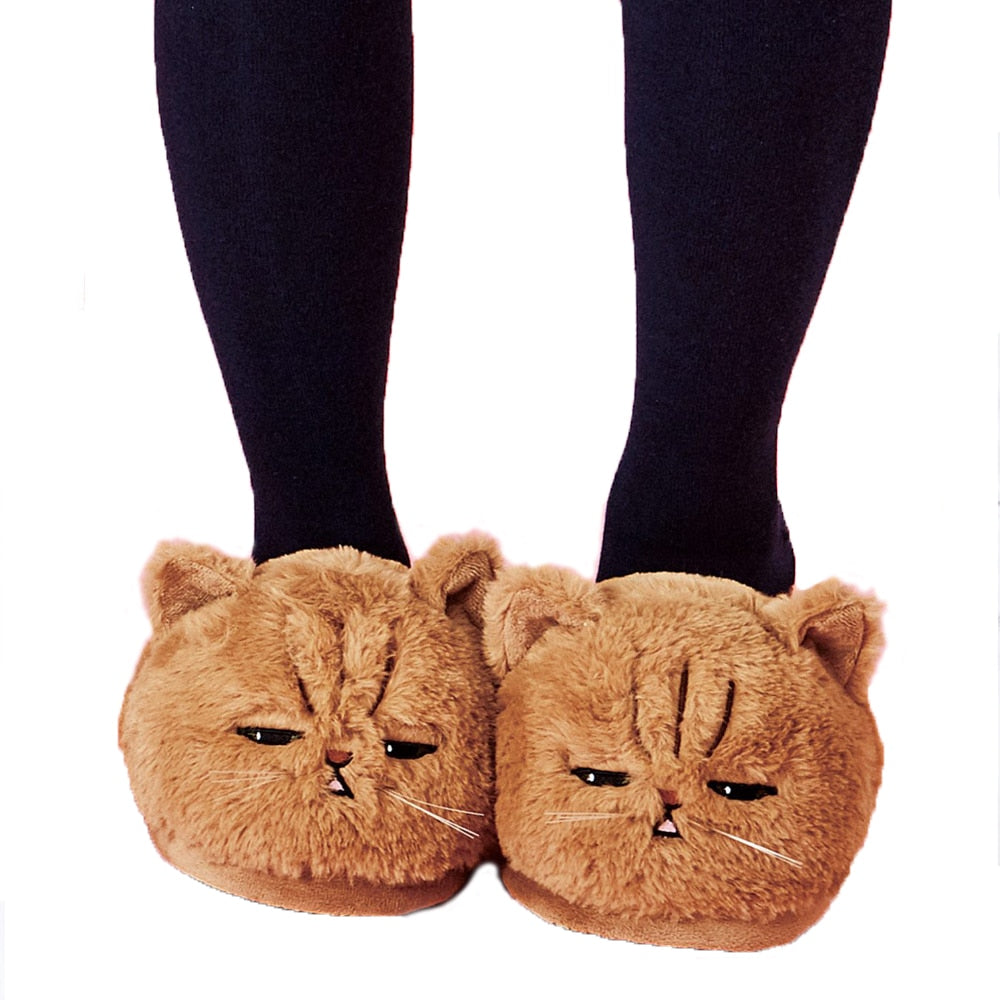 Soft Plush Kitten Slippers