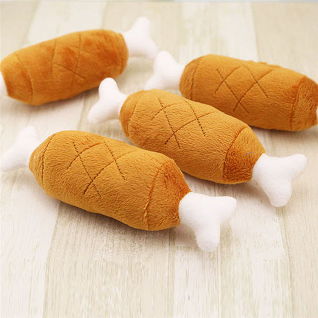 Squeaky Chicken Legs Plush Dog Toy