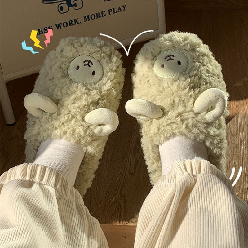 Cotton Sheep, Bunny, Bear Fluffy Slippers