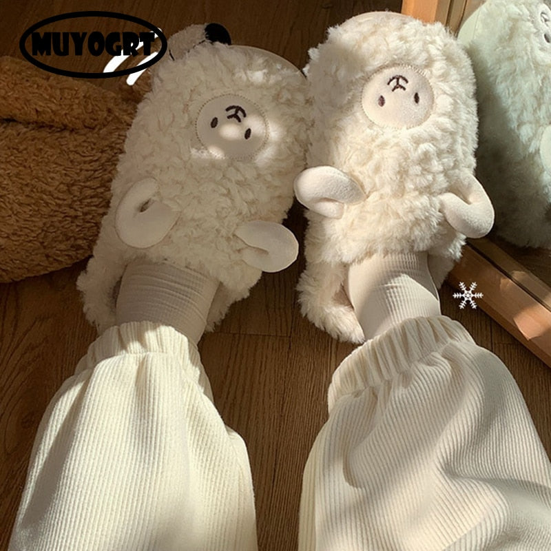 Cotton Sheep, Bunny, Bear Fluffy Slippers