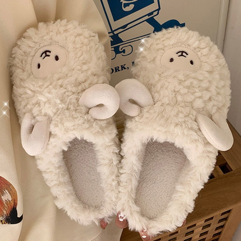 Cotton Sheep, Bunny, Bear Fluffy Slippers