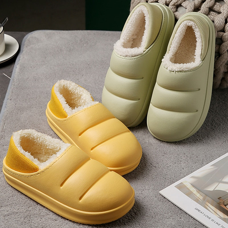 Sleek Waterproof Fur Slippers