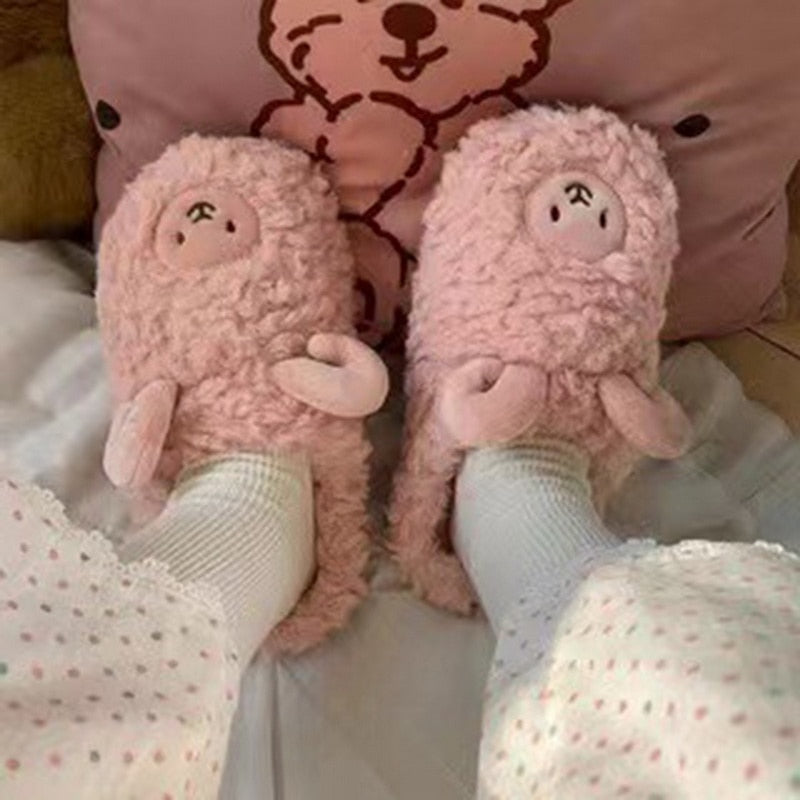 Cotton Sheep, Bunny, Bear Fluffy Slippers