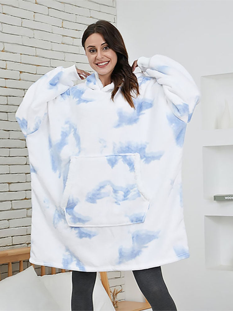 Patterned Blanket Hoodie