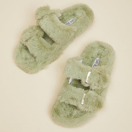 Fluffy Sage Slide Sandals